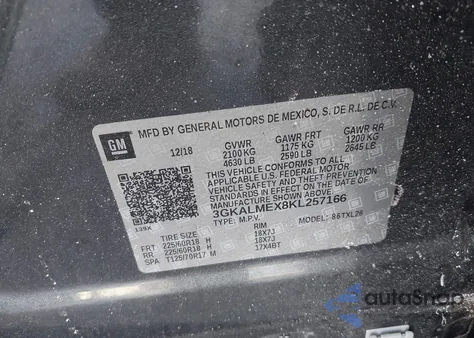 2019 GMC Terrain Sle from USA, damaged, VIN 3GKALMEX8KL257166